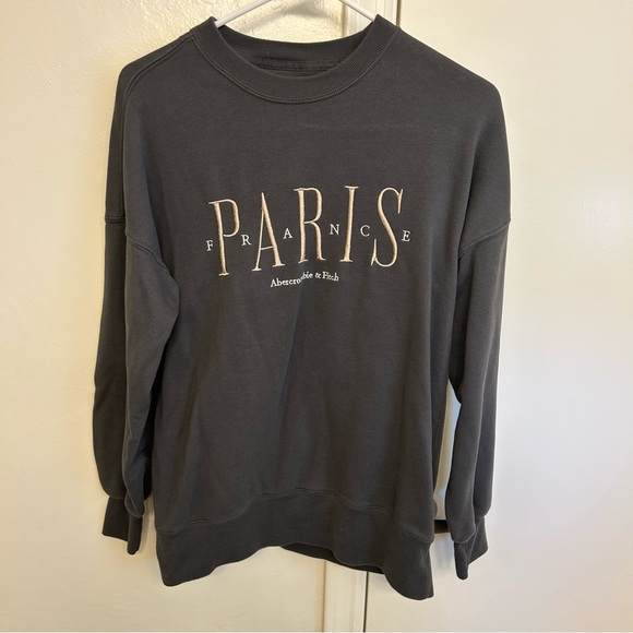 Abercrombie & Fitch Gray Paris France Sweatshirt Cozy Essential Soft A&F Size XS - Picture 1 of 4